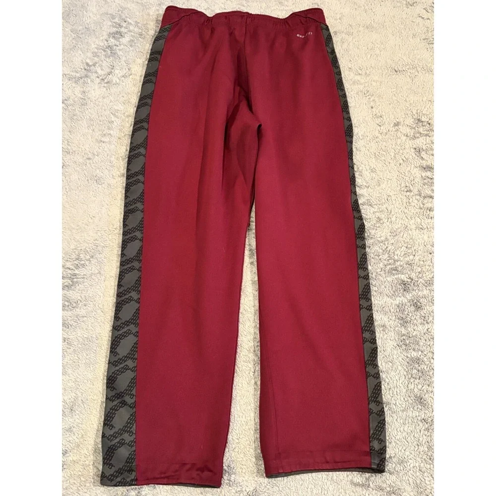 Vintage Nike Team Pants Mens Small Red Maroon Stripe Drawstring Ankle Track